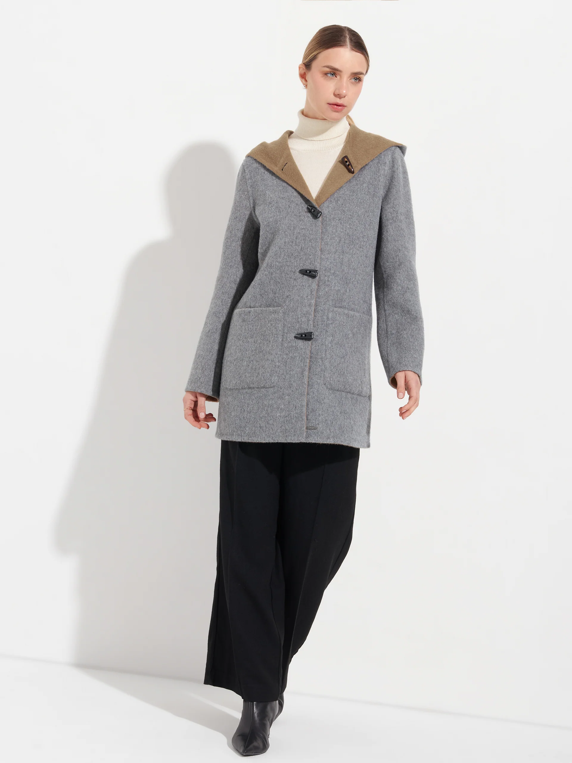 Abrigo Alaia De Baby Alpaca Color Gris - Image 5