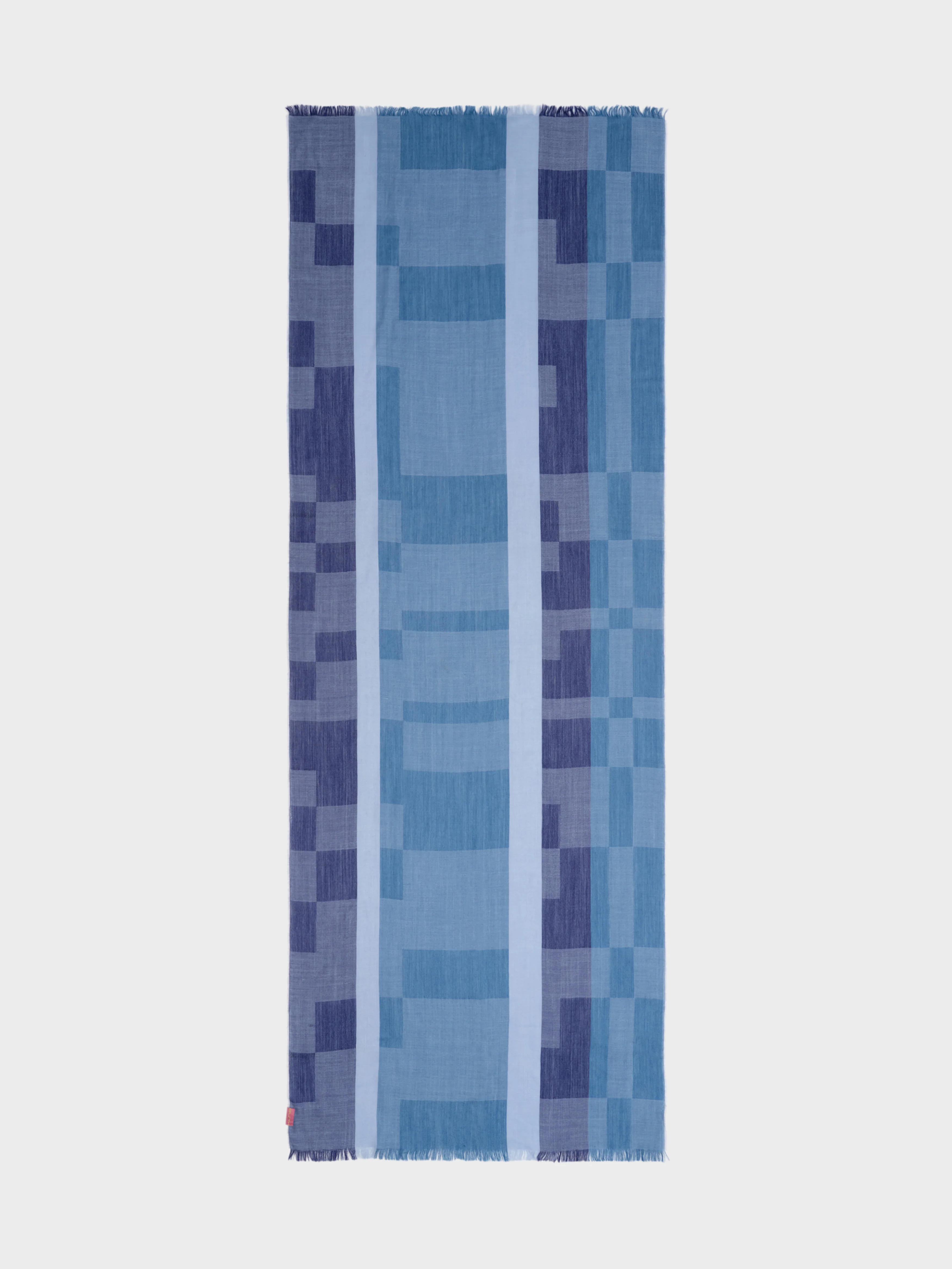 Estola Caoba De Baby Alpaca Color Azul - Image 4