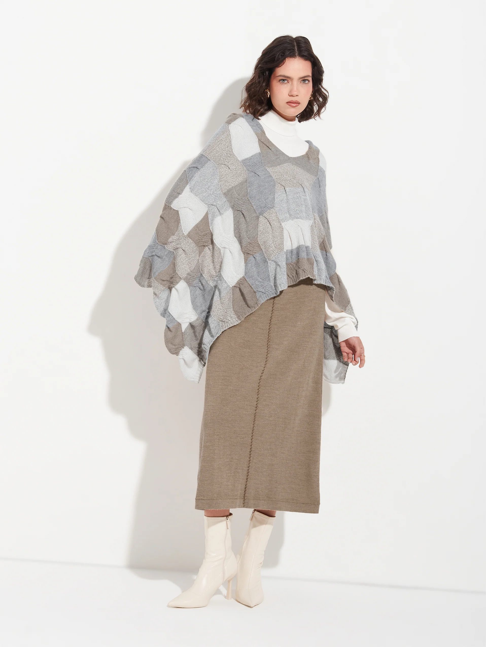 Poncho Borsalino De Baby Alpaca Color Multicolor - Image 4