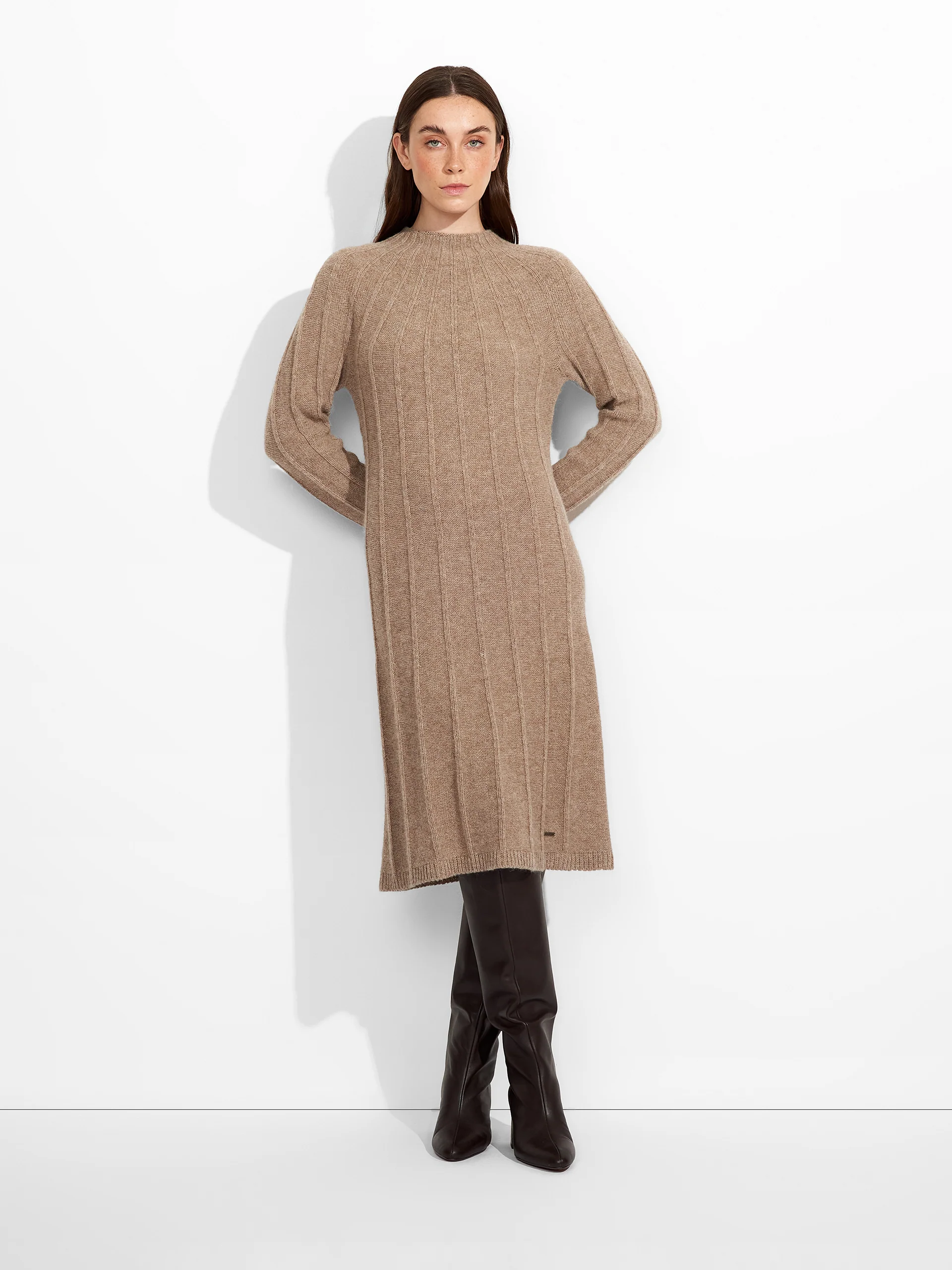 Vestido Zephir De Baby Alpaca Color Marrón - Image 4